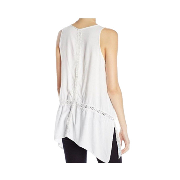 Karen‎ Kane Women's Off White/Blue Embroidered Tank Tunic Top - Size Medium - Picture 2 of 10